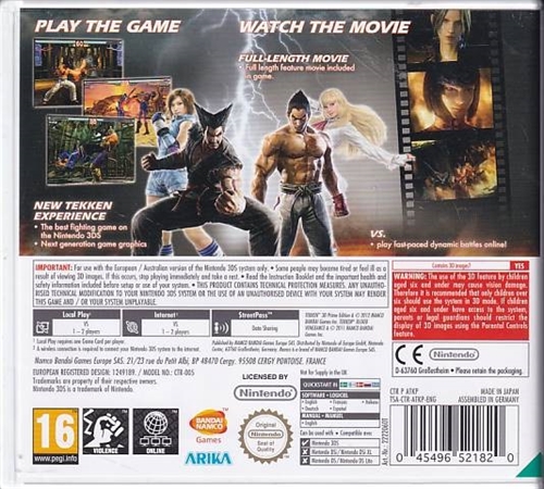 Tekken 3D Prime Edition - Nintendo 3DS Spil (A Grade) (Genbrug)